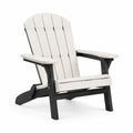 Fauteuil Adirondack Abrenvo en plastique blanc et noir, 82x78x98 cm, style classique pour extérieur.