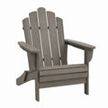 Fauteuil de jardin Adirondack Abrenvo en plastique gris effet bois, dossier haut et accoudoirs, dimensions 80x92x100 cm.